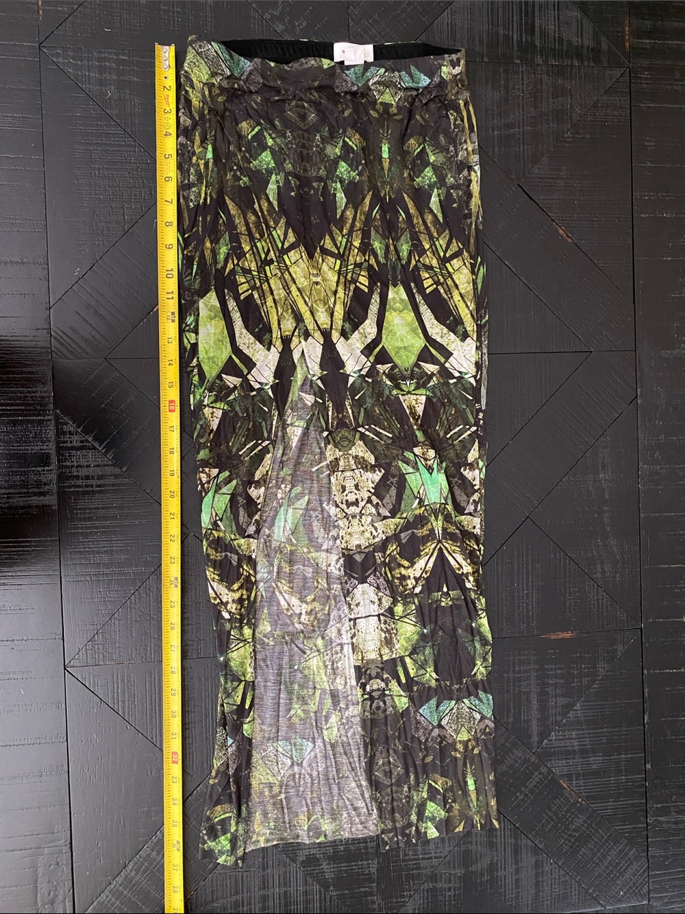 Helmut Lang Black and Green Abstract-Print Joggers
